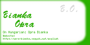 bianka opra business card